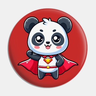 Cute panda wearing a superhero costume Pin