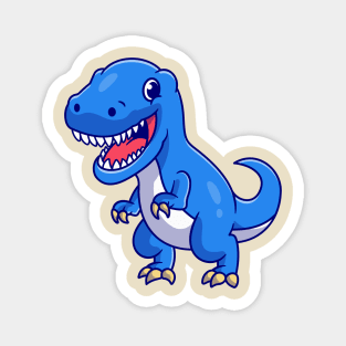 Cute Blue Dinosaur Cartoon Magnet