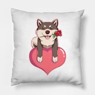 Lovely Shiba (Black) Pillow