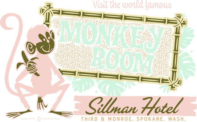 World Famous Monkey Room Vintage Spokane Washington Kids T-Shirt by StudioPM71