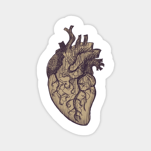 Sepia Heart Magnet by JudePeters