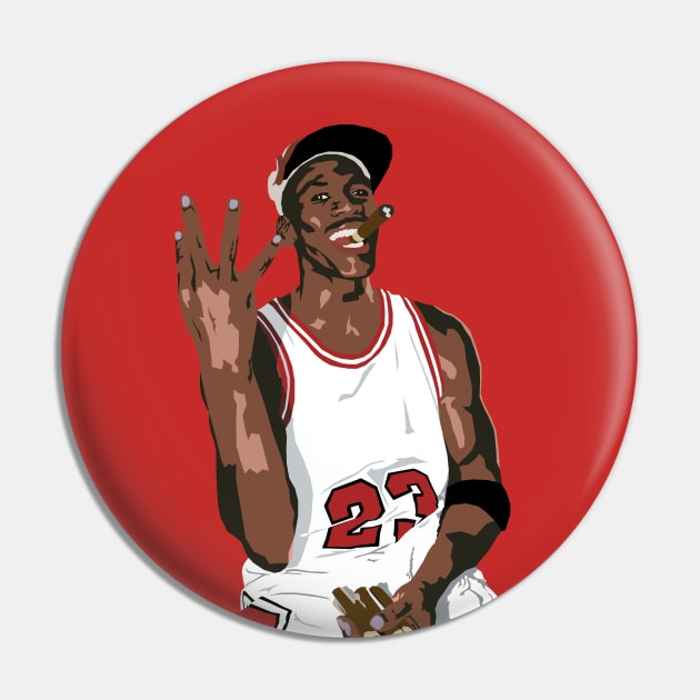 Michael Jordan Championship Celebration Pin by rattraptees