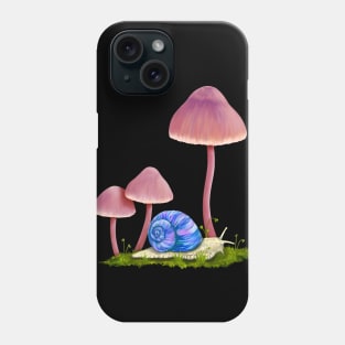 Whimsical Snail and Mushrooms Phone Case