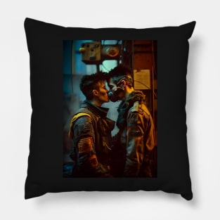 Futuristic Love in the Ruins Pillow