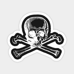 Pirate Skull and Crossbones in white - AVAST! Magnet