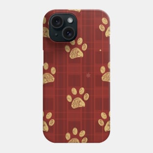 Plaid winter time seamless red pattern Phone Case