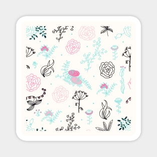 Elegance Seamless pattern with flowers Magnet