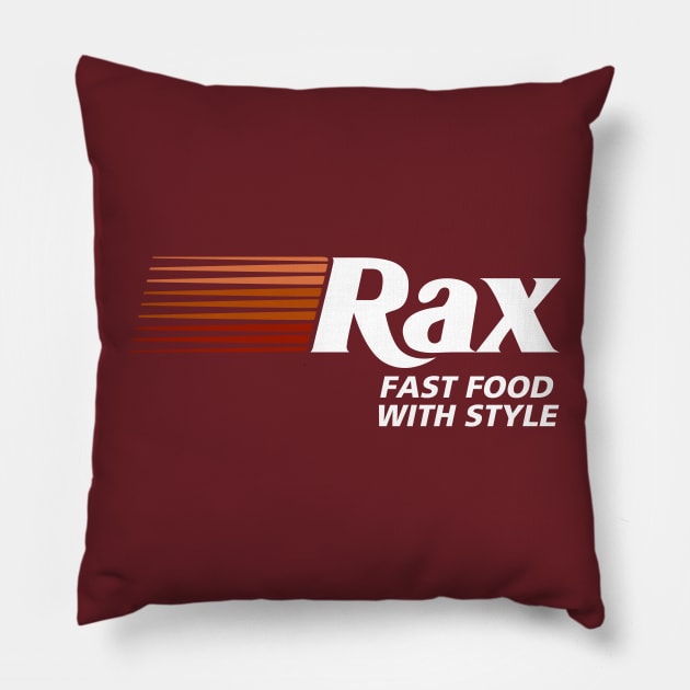 Rax Roast Beef Fast Food Vintage Restaurant Pillow by carcinojen