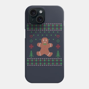 Gingerbread Man Ugly Christmas Sweater Phone Case