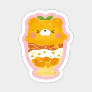 Orange Bear Ice Cream Parfait Magnet