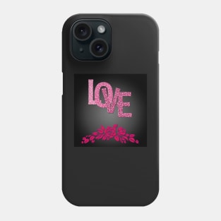 Valentine's day in black Phone Case