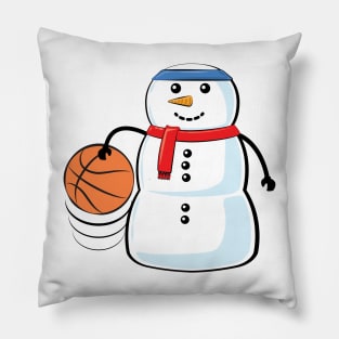 Funny Christmas Basketball Snowman Pillow