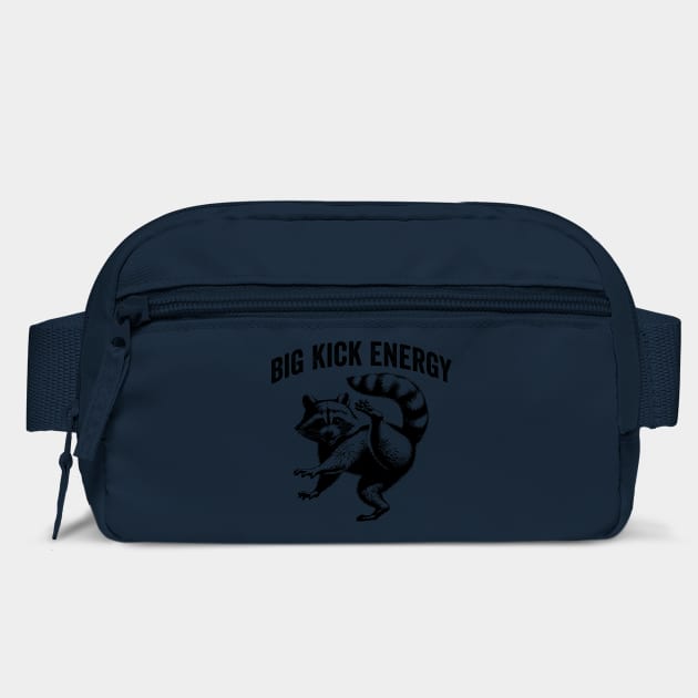 Big Kick Energy, funny raccoon kickboxing design by Luxinda