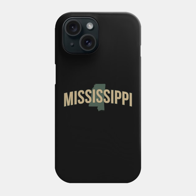 Mississippi State Map and Name Phone Case by Novel_Designs