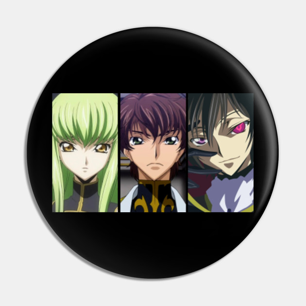 Graphic Japanese Anime Code Geass Characters C C Suzaku Lelouch Code Geass Pin Teepublic