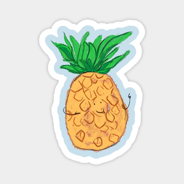 Funny Pineapple Magnet by Demonic cute cat