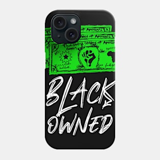 Black Owned White Lettering REbellion Bucks Money Phone Case