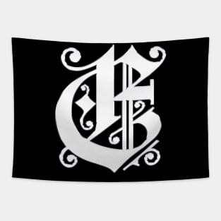 Silver Letter E Tapestry