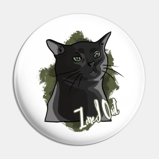 Zoned Out Black Cat Pin