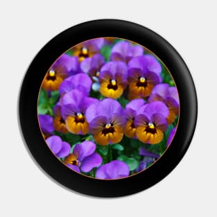 Circle of Purple and Yellow Flowers by Day Pin