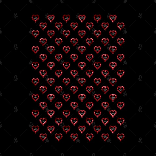 Love Heart in Red Color Pattern by The Black Panther