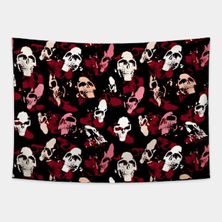 Skulls in red Tapestry