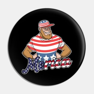 Merica Bigfoot USA Flag 4th Of July Fourth Pin