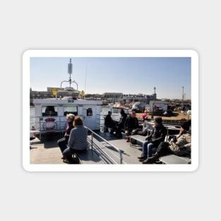 Farne Island tour returning to harbour - Seahouses, Northumberland, UK Magnet