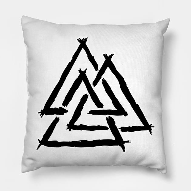 Valknut Norse Symbol Pillow by MacSquiddles