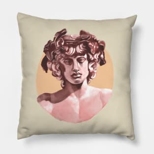 Antinous pink painting Pillow