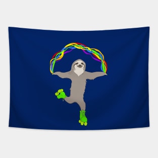 Roller Sloth Rainbow Tapestry