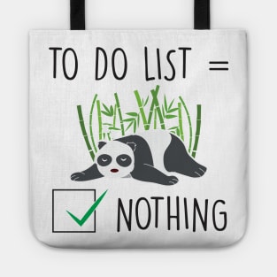 Slothful Panda lazy panda Tote