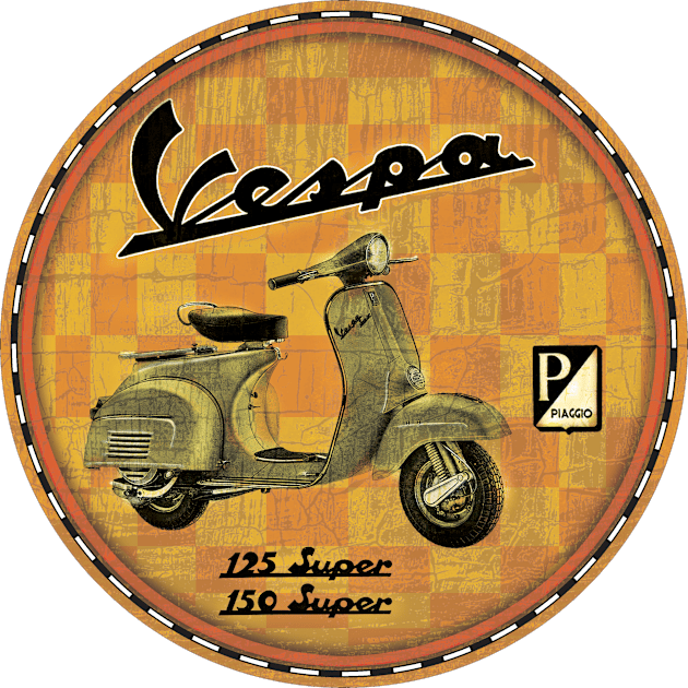 Vespa (amber) Kids T-Shirt by Midcenturydave