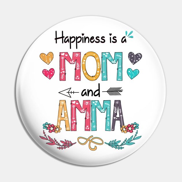 Happiness Is A Mom And Amma Wildflower Happy Mother's Day Pin by KIMIKA