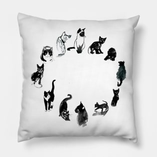 cat clock Pillow