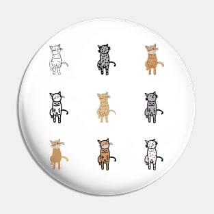 Cute Animals Sticker Pack Kitty Cat and Kittens Pin