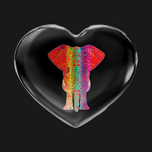 Crystal Heart Rainbow Elephant T-Shirt