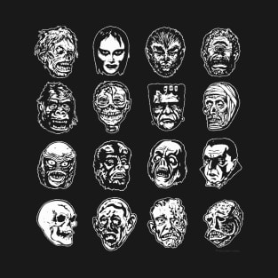 Horror Movie Monster Masks (B&W variant) T-Shirt