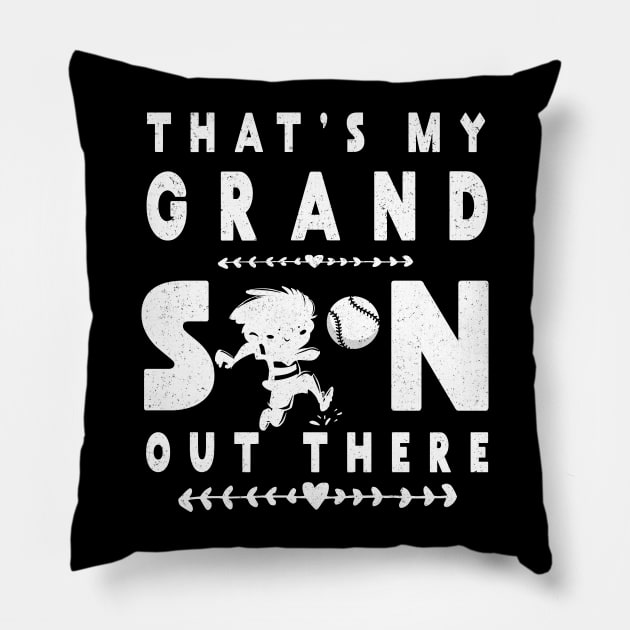 Baseball Gift T-Shirt for Grandma Grandpa Baseball GrandSon Tee Pillow by kaza191