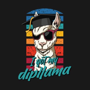 Dipllama Llama Highschool and College Graduation T-Shirt