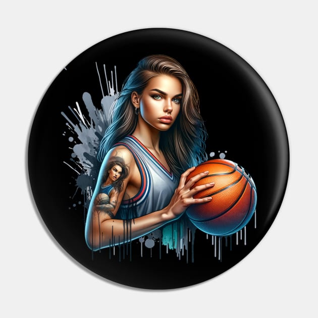 Basketball Women's Street Art Pin by Bellinna