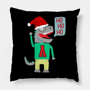 Cute Christmas Dinosaur Ho Ho Ho Pillow