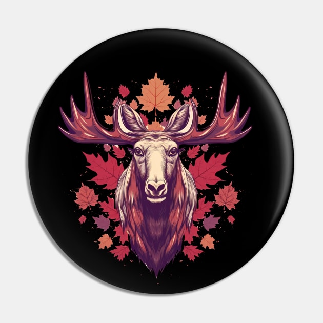 Moose with Maple leafs Canada Pin by dukito