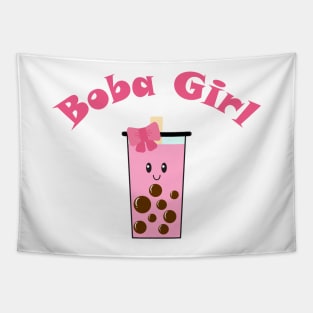 Boba Girl in Pink Tapestry