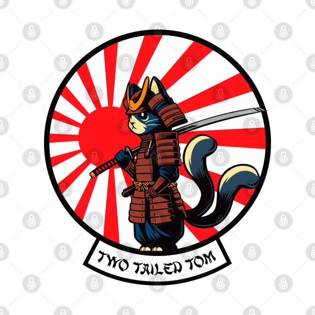 Two Tailed Tom - Samurai Rising  Sun Flag by Two Tailed Tom