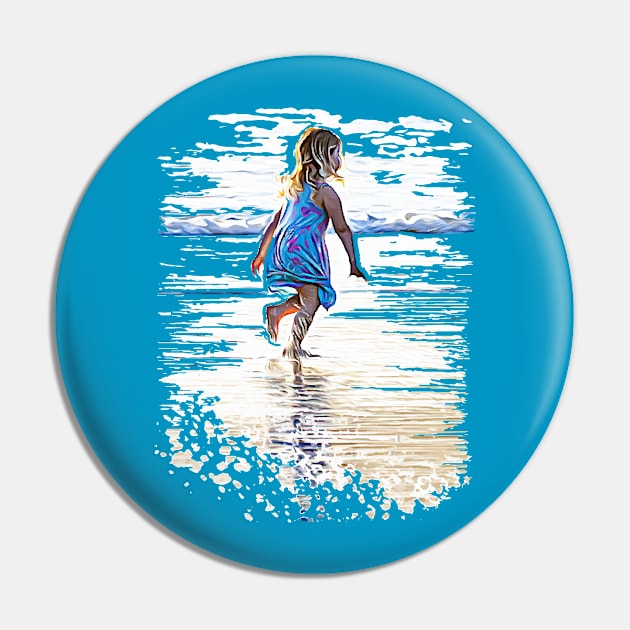 Little girl playing on the beach Pin by Ripples of Time