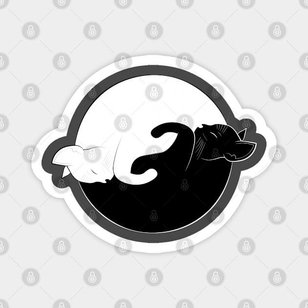 yin yang cats Magnet by lipsofjolie