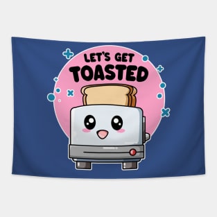 Let's Get Toasted: Funny Kawaii Toaster Tapestry