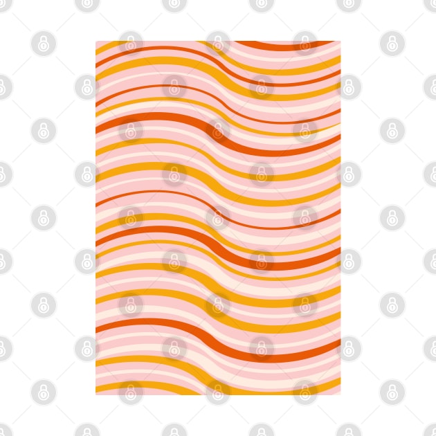 Retro Striped Abstract Pattern. Hippie trippy swirl 70s. by CoCoArt-Ua