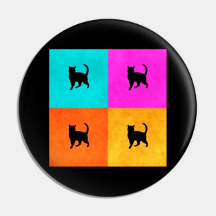 Neon Color Cat Background Pin